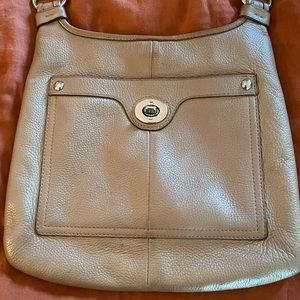 Vintage Coach Champagne/Beige Leather Crossbody